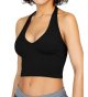 Women's Cropped Halter Top V Neck Cropped Tank Top Sleeveless Backless Top